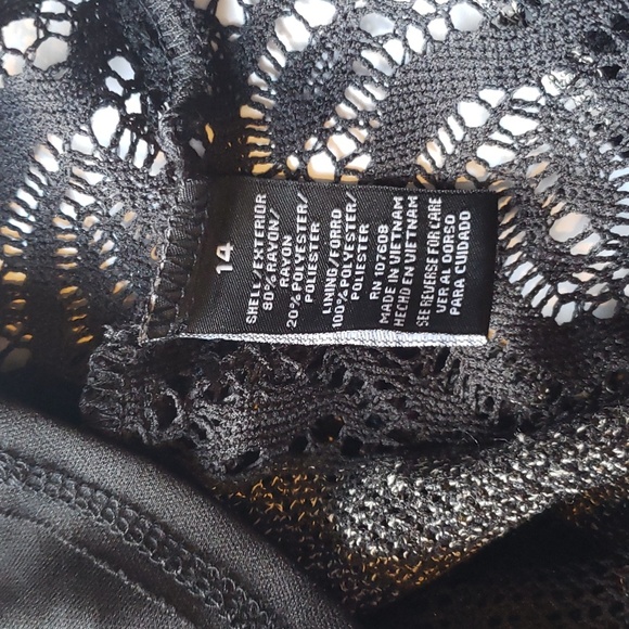 Black Grey Eyelet Dress by Madison Leigh Size 14 - NWT - Picture 8 of 13